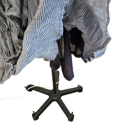 NWT Anthropology Moon River Black White Gingham Ruffled Long Sleeve Mini Dress S - Picture 9 of 13